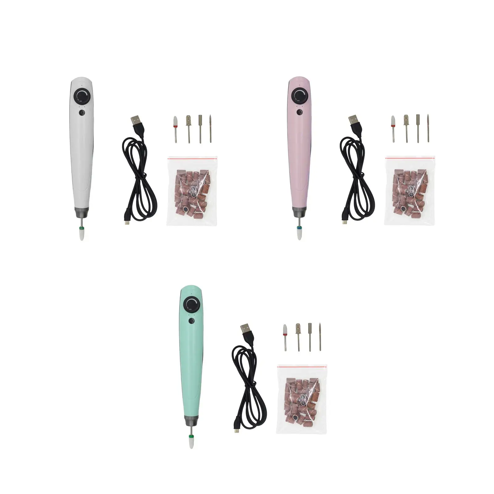 

Electric Nail Drill Pen USB Rechargeable Lightweight Nail Sander for Manicure Trimming Polishing Acrylic Gel Nails Polish