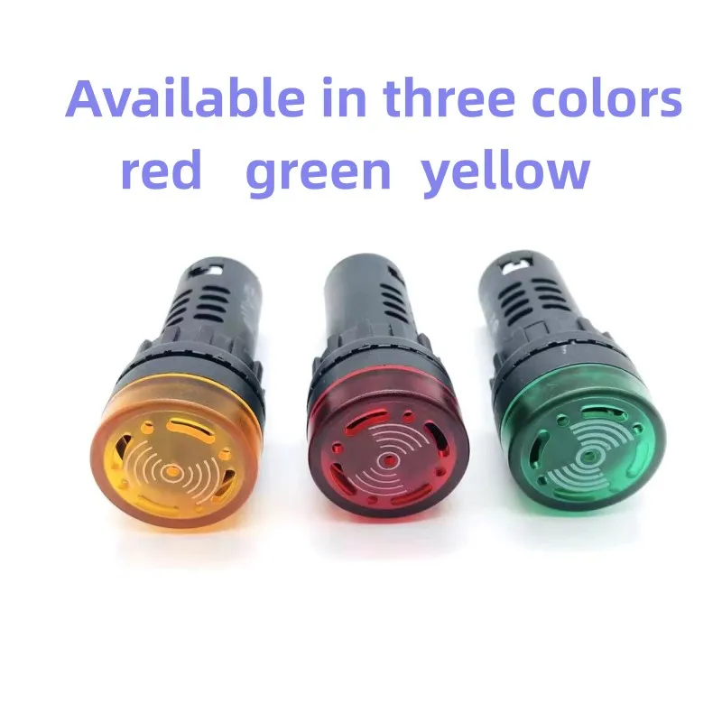 AD16-22SM 12V24V110V220V380V 22mm 16mm Flashing Signal Light, Red LED Buzzer, Alarm Indicator Light, Red Green, Yellow AD16-16SM