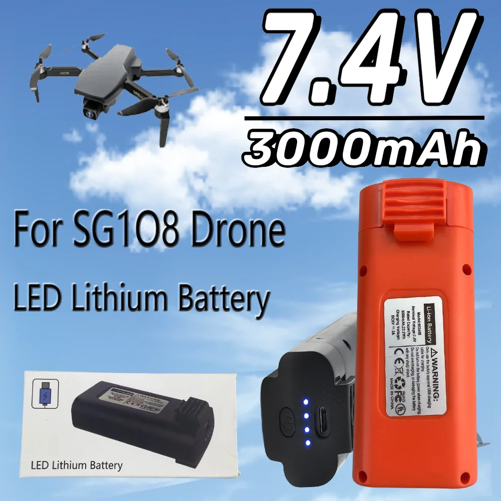 Per SG108 SG-108 Batteria ricaricabile Batteria Lipo da 7,4 V 3000 mAh