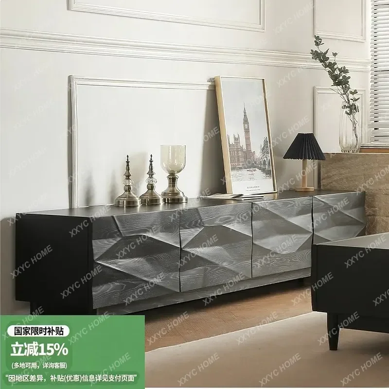 XX Minimalist Solid Wood TV Stand Coffee Table Set Mid-Century Living Room Floor Storage Media Cabinet