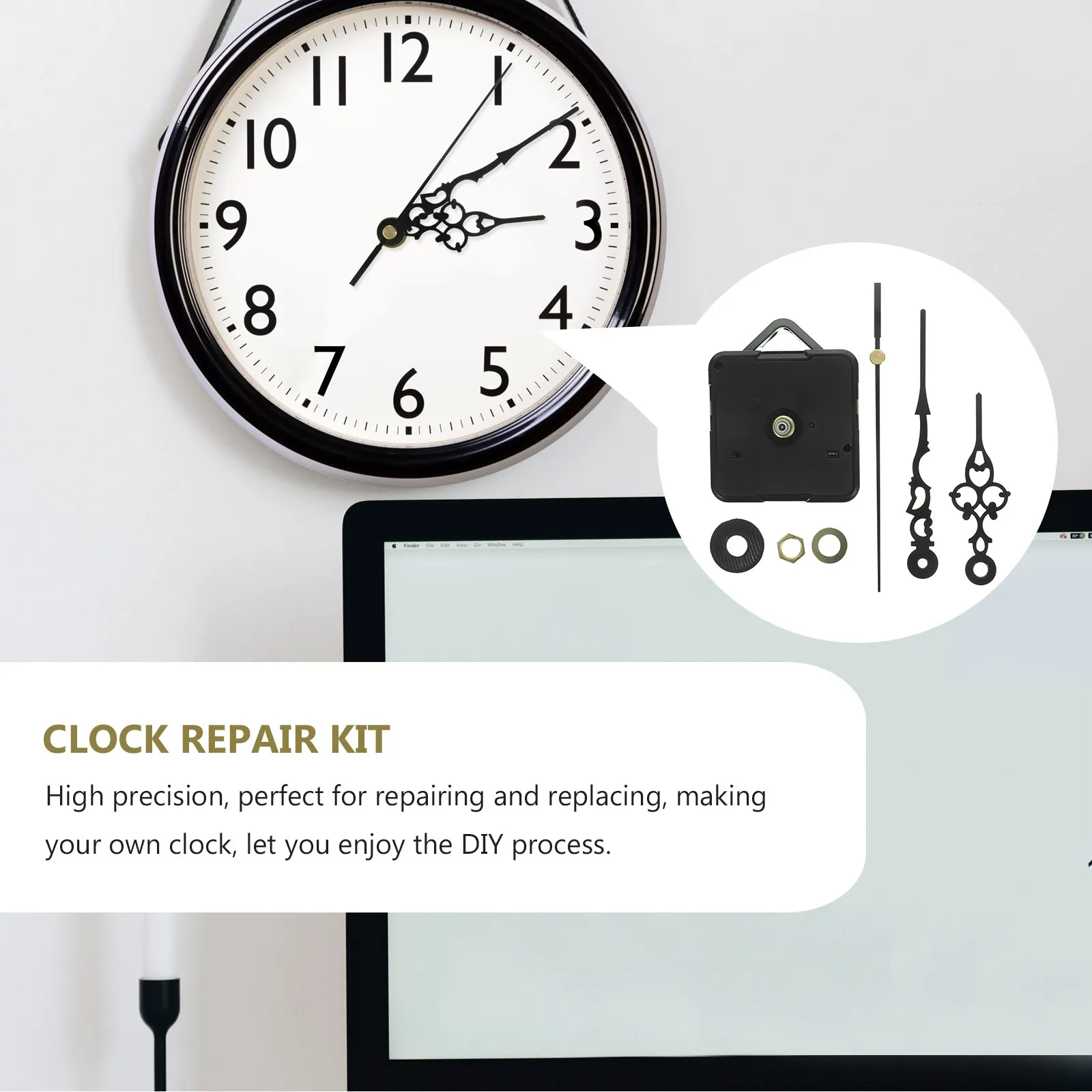 Quartz Wall Clock Movement Replacement Kit High Precision Silent Sweep Second Hand for Repairing Old Clocks Electronic Clock