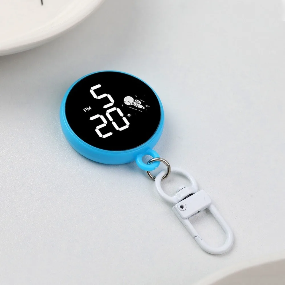 Cartoon Keychain Digital Watch Astronaut Style Waterproof LED Electronic Watch Luminous Digital Display Pendant Clock