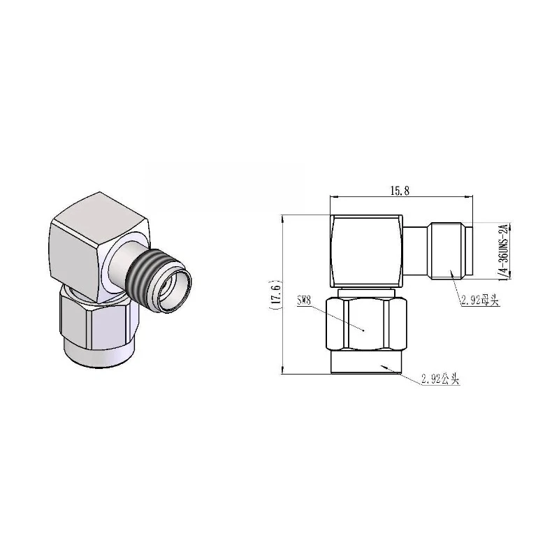 2.92-JWK RF adapter 2.92mm elbow male to female 2.92 male to female right angle elbow 40G