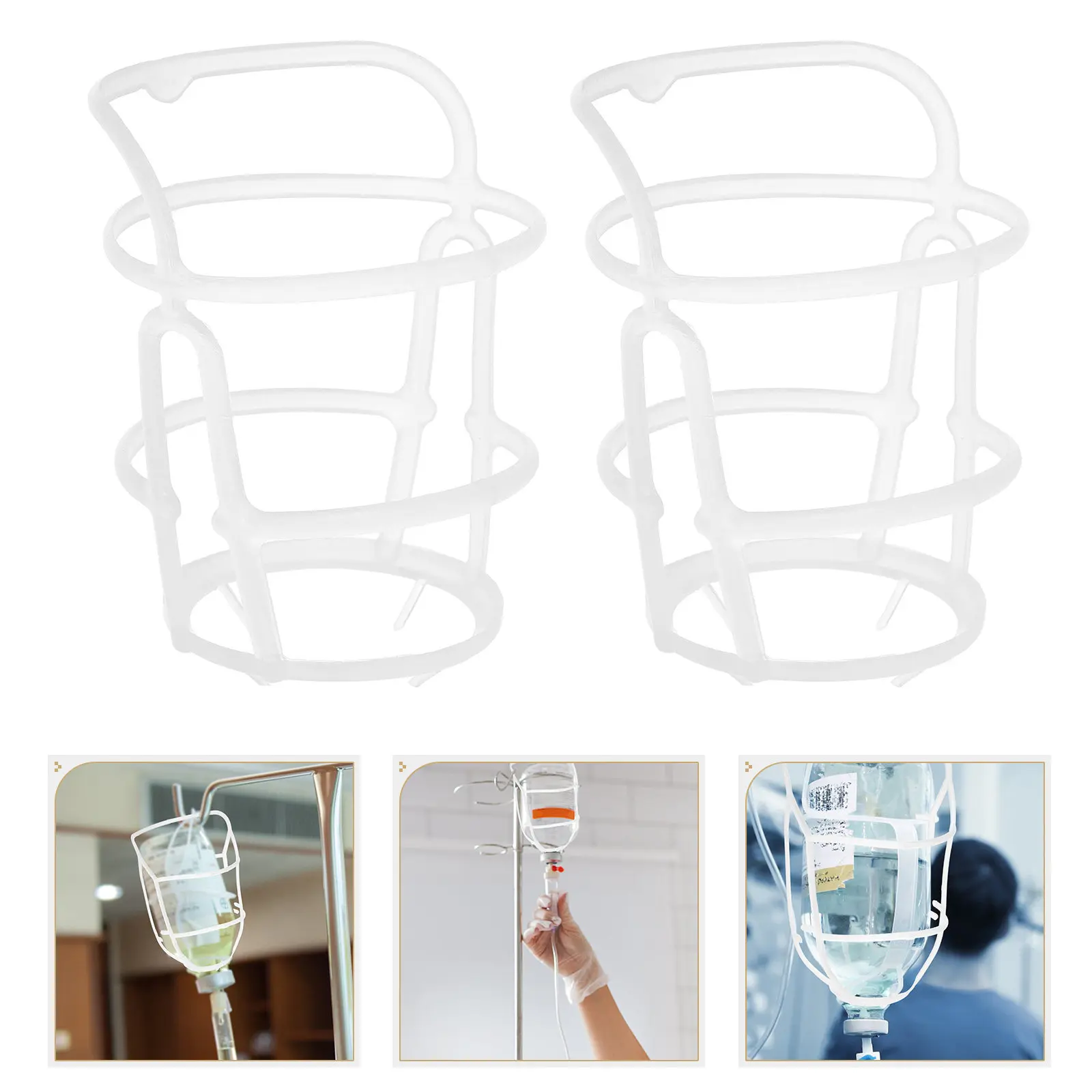 20Pcs Saline Bottle Storage Cover Plastic Infusion Bottle Holder Net Secure Fit for Clinic Hospital Drip Stand Infusion Rack Net