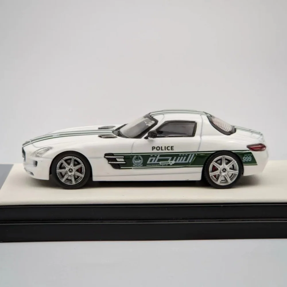 TimeMicro1:64 Mercedes SLS Dubai Modelo de liga de pintura de carro de polícia