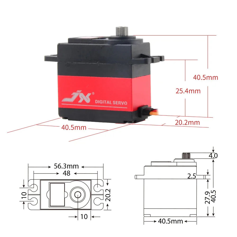 JX PDI-6208MG Servo 8.2KG 120Degree Digital Standard Metal Gear 4.8-6V for 1/10 RC Drift Car Buggy Crawler Model Airplane Boat