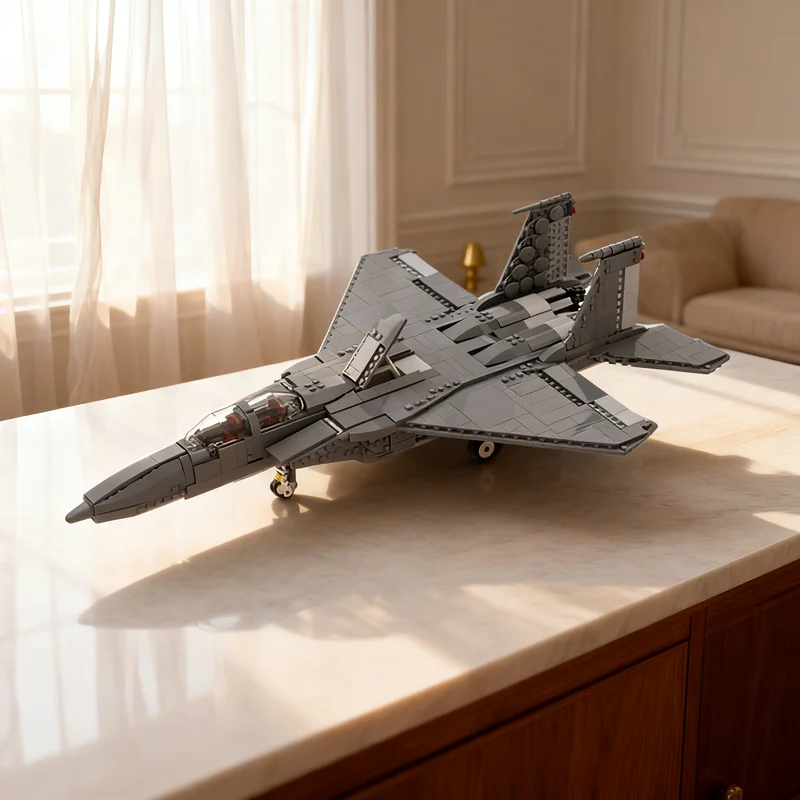 1281pcs MOC Creator Creator Expert F-15 E Strike Eagle 1 33 Minifigure Scale Model Building Blocks Christmas Gift Toy 3D DIY