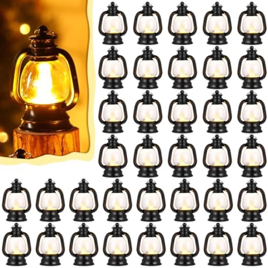 Pcs Mini Lantern Decor Western Lantern Table Centerpiece Small Vintage Camping Hanging Lamp Ornaments Bulk for Cowboy Cowgirl W