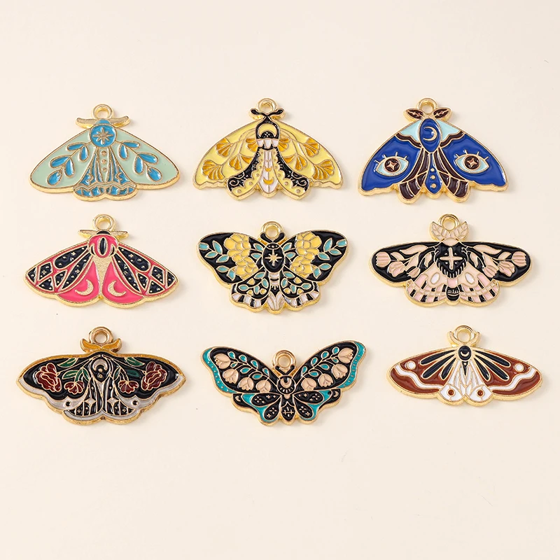 20pcs Cute Colorful Enamel Flying Butterfly Charms Pendants for Jewelry Making Necklaces Earrings  Bracelets DIY Crafts Supplies