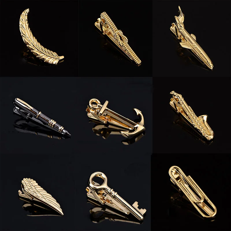 Novelty Tie Clip Anchor Pen Wings Knife Music Sax Fashion Style Shirt Business Man Jewelry Accessory