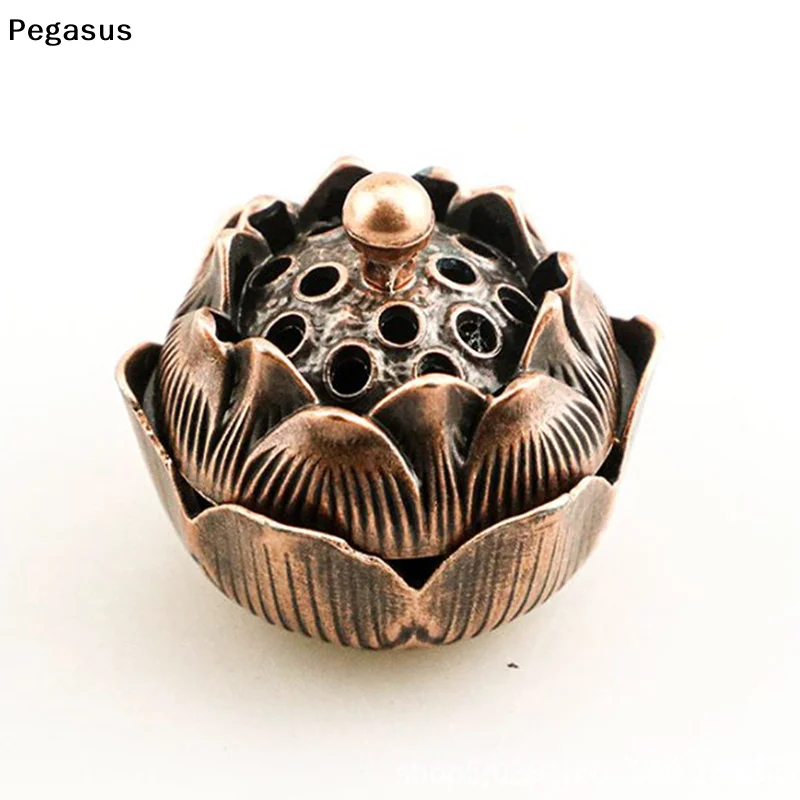 [S]Incense Burner Feng Shui Lotus Zen Incense Coil Holder Censer for Aromatherapy Tea House Meditation Tabletop Decoration