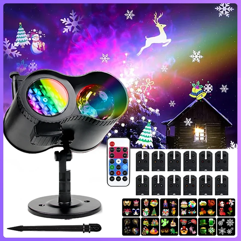 2024 New Mini LED Lamp Party Lights 15W Stage Lighting Holiday Outdoor Christmas Projector Christmas Projector Waterproof lamps