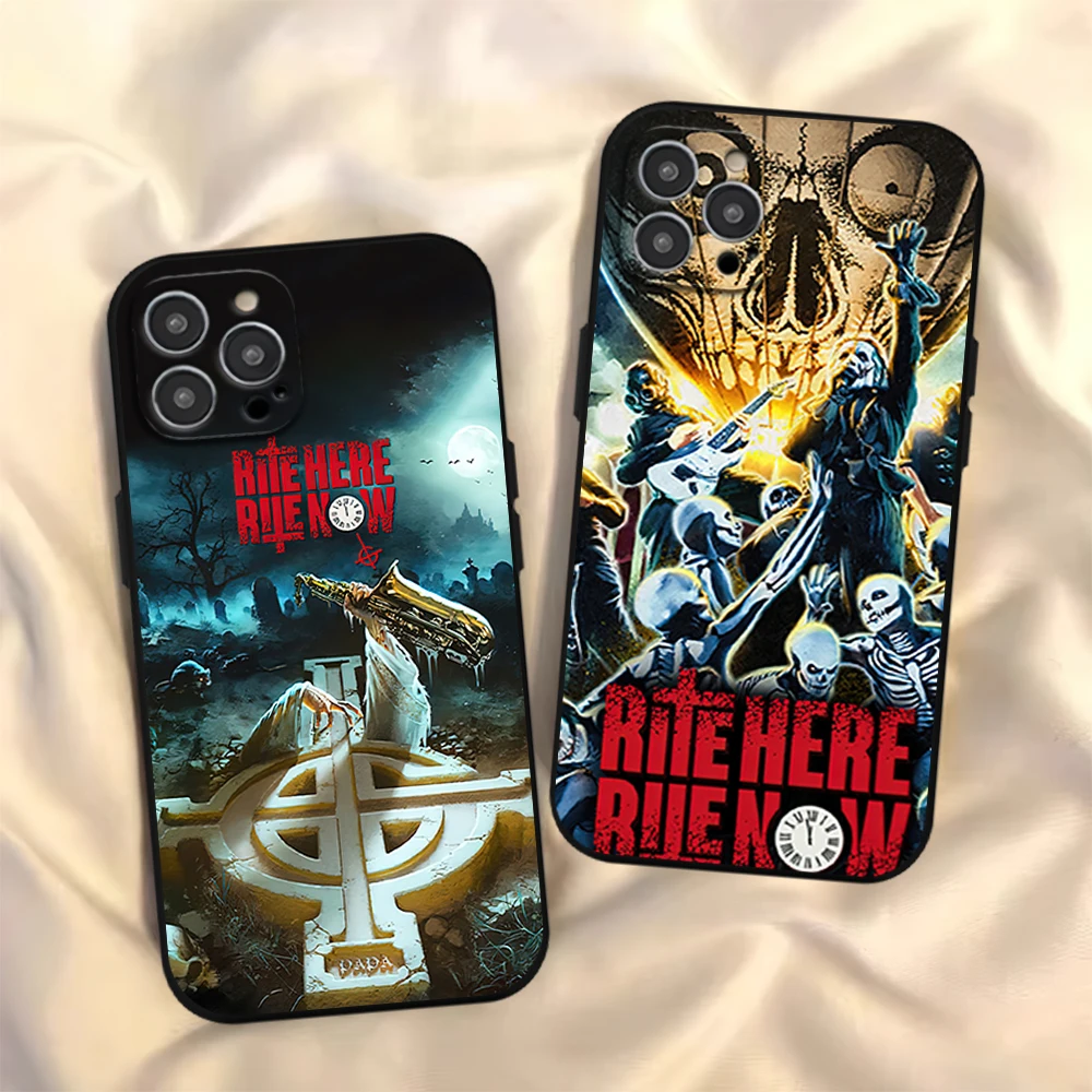 Band G-Ghost Rite Here Rite Now Phone Case for iPhone 12 11 13 14 15 16 Max Pro Plus Black Soft Silicone Cover