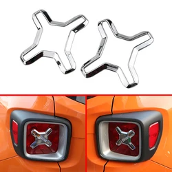 2Pcs ABS Chrome Car Rear Tail Light Lamp Cover Decoration Sticker Trim for Jeep Renegade 2014 - 2022 Exterior Accessories