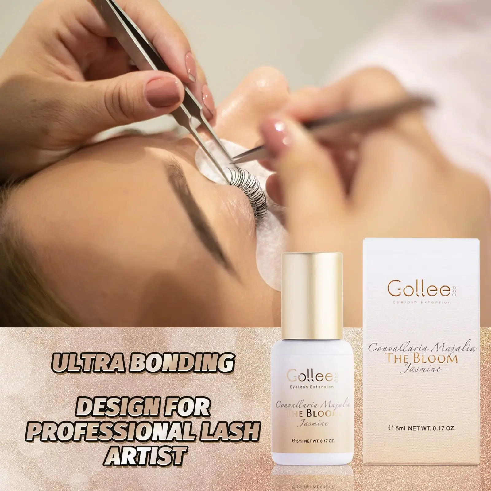 10pcs Gollee Jasmine Scent Lash Extension Glue 1s Drying Strong Waterproof False Lash Adhesive Supplies Wholesale Makeup Tools