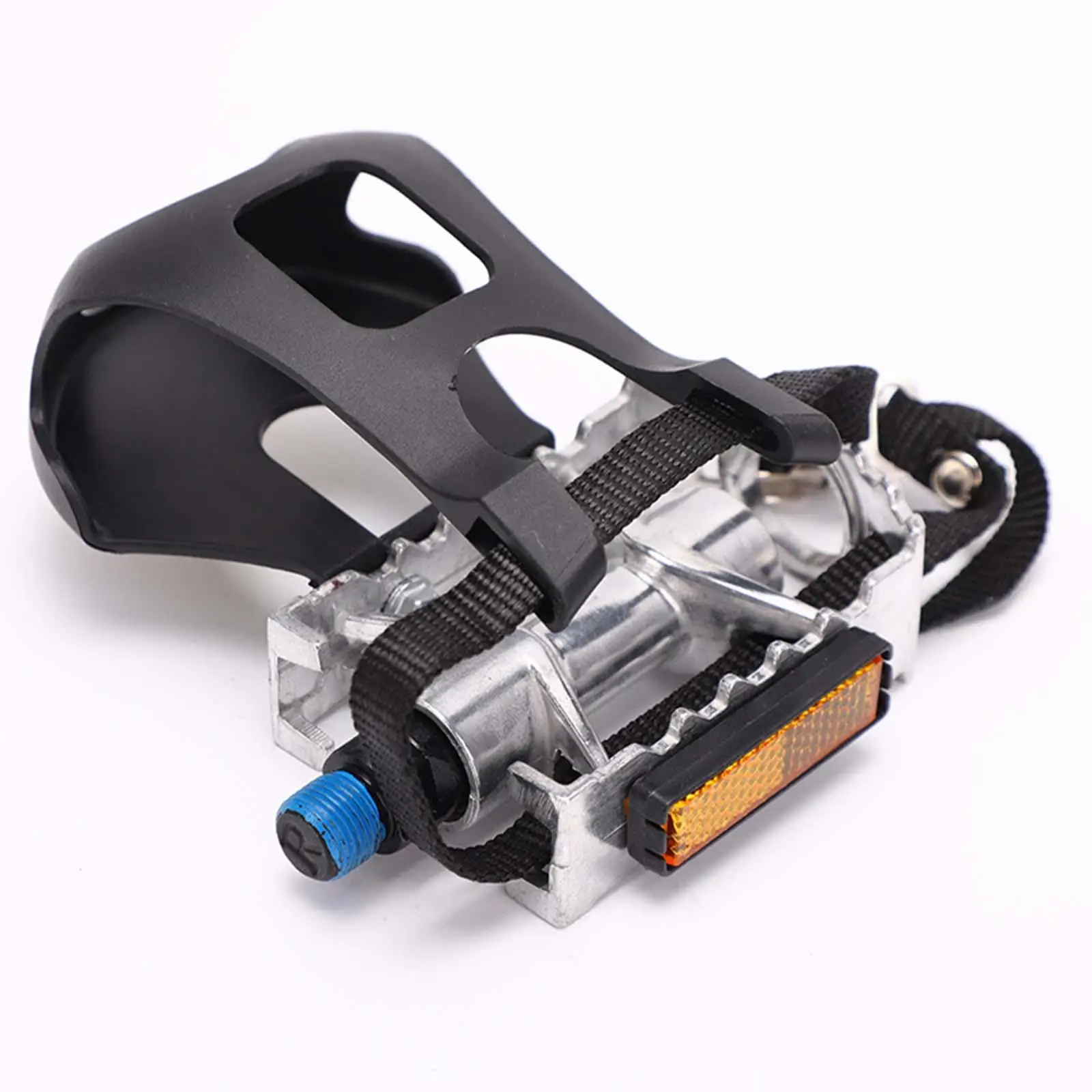 2x Exercise Bike Pedals with Toe Cage Lightweight Replacement Nonslip 9/16” Thread with Strap for Indoor Bike Spare Parts