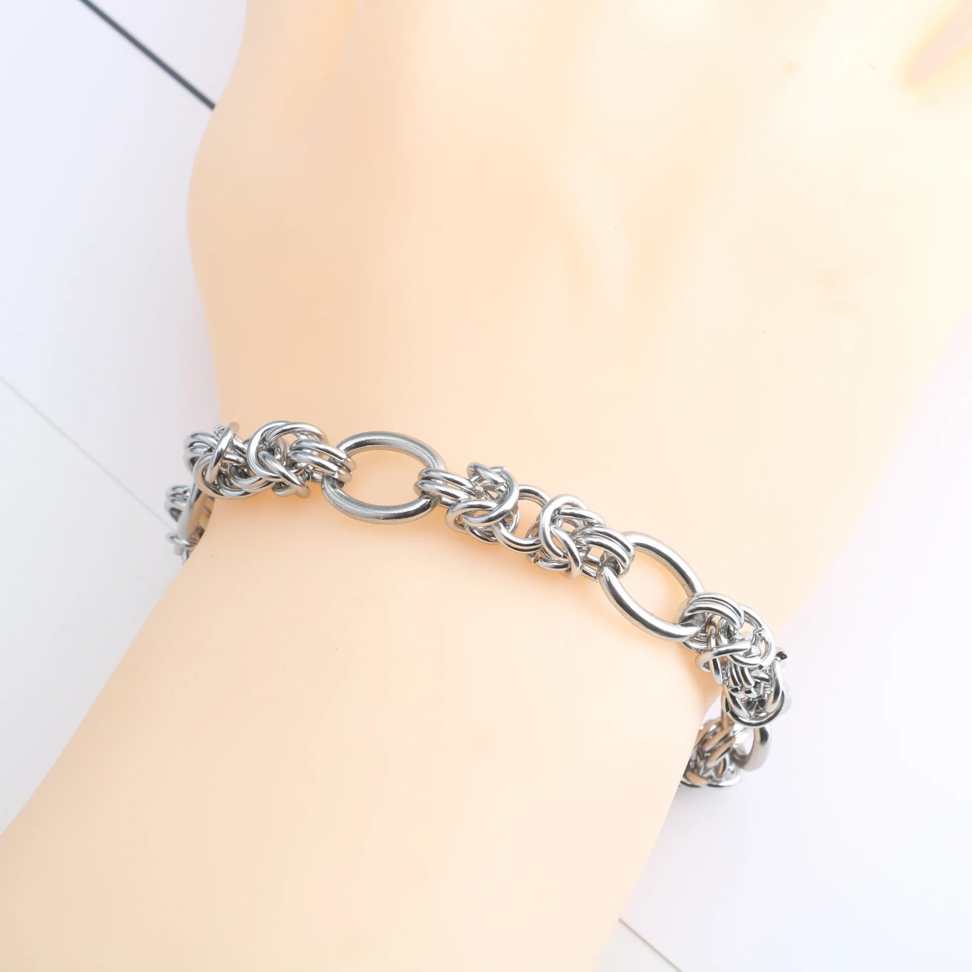 Gold Plated Chain Bracelets for Women, Chic Cool Bangles,  Punk Gothic Charm Bracelet, Stylish Jewelry