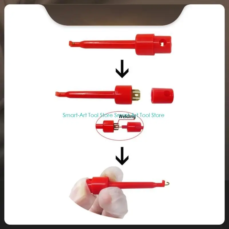 E1PB Hook Tes Diisolasi dengan Mekanisme Musim Semi Aman untuk Multimeter & Catu Daya