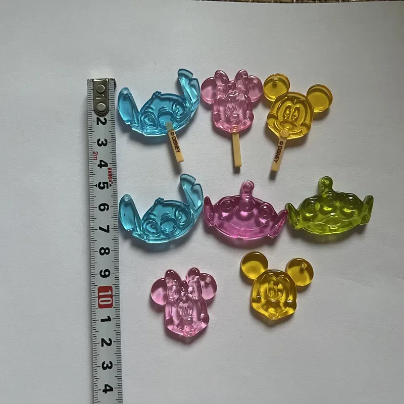 8Pieces 3cm Disney Mickey Minnie STITCH lollipop DIY decorative collectibles