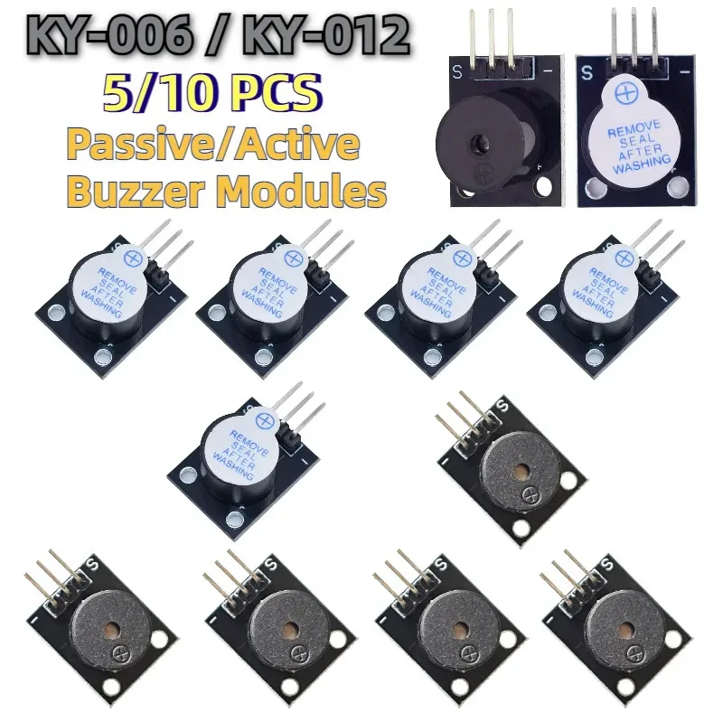 

5/10 шт. активный/пассивный датчик зуммера KY-006/KY-012 умный автомобиль 9012 транзисторный зуммер модуль сигнализации датчик звуковой сигнал для Arduino