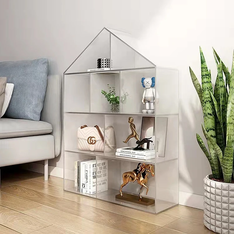 Custom Transparent Acrylic Children'S Bookshelf Any Color Bookcase Acrylic Display Rack