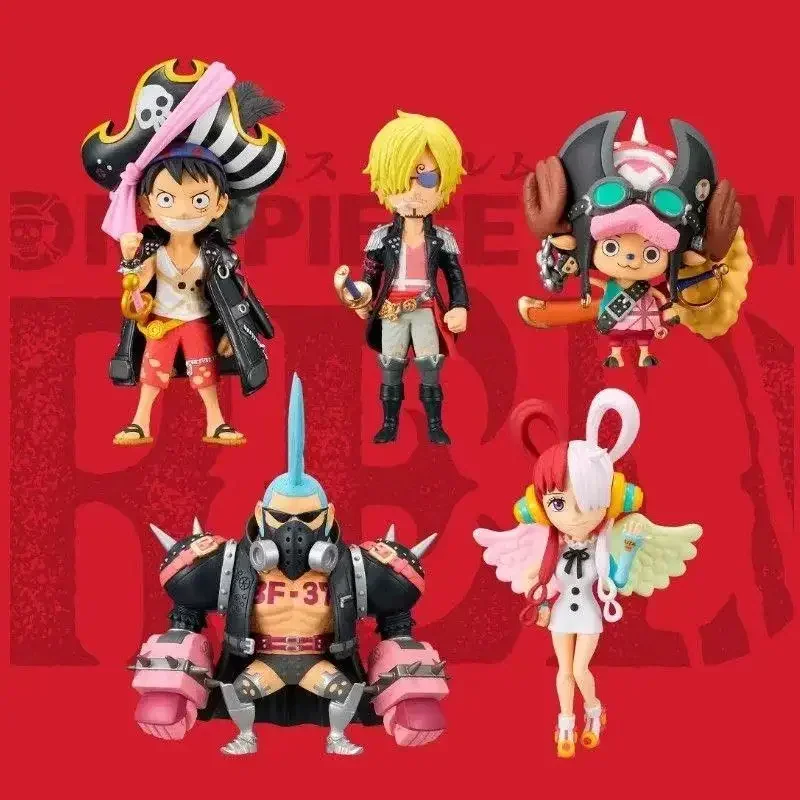 One Piece Strohhut-Figur 5-Personen-Team Road Flying Mountain Zhi Franky Modell Festival Geschenk Anime Produkt Mode Spielzeug Puppe