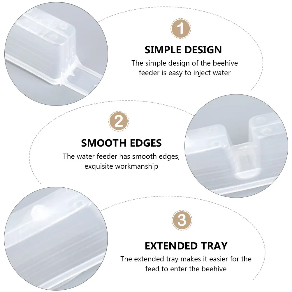

4Pcs Beehive Entrance Feeder Plastic Tools Automatic Beekeeping Dispenser For Sugar Water Easy Install Check Syrup Level Smooth