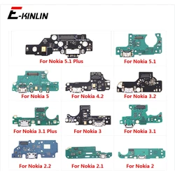 USB Charging Port Dock Plug Connector Charger Board With Mic Microphone Flex Cable For Nokia 3.1 5.1 Plus 2.1 2 2.2 3 3.2 4.2 5