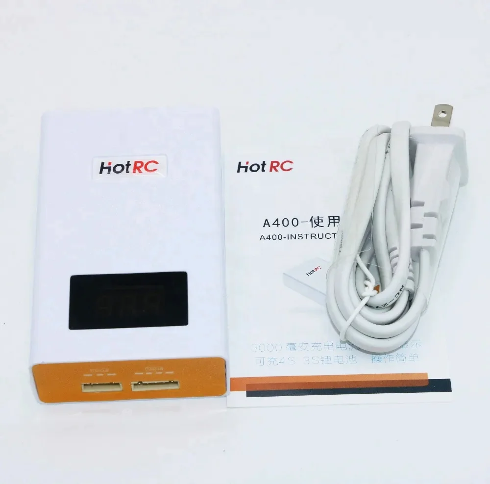 HOTRC A400 Cyfrowa Ładowarka Balansująca do Akumulatorów Lipo RC 3S 4S 3000mAh 40W LED Szybkie Ładowanie Rozładowywacz do Części do Dronów i Samolotów RC