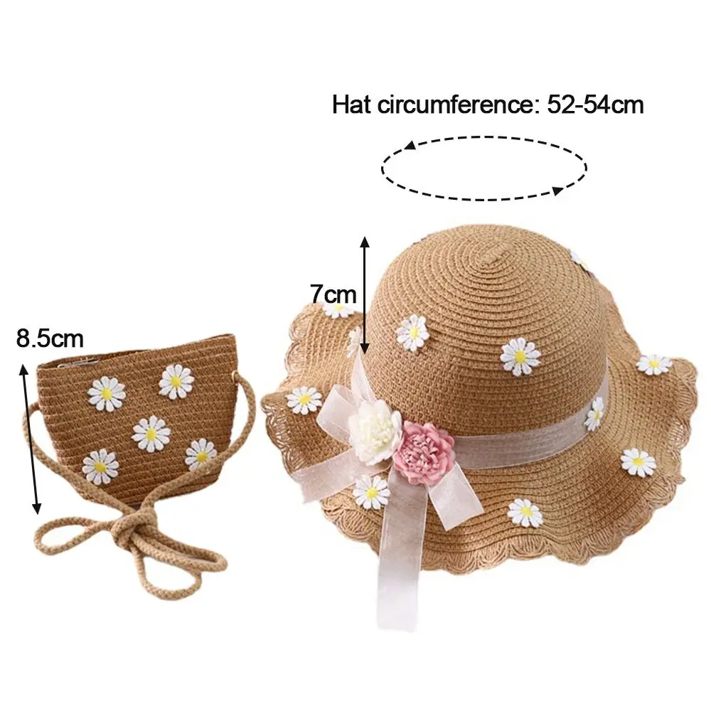 5 Colors UV Protection Panama Hat Kids Hat Sun Visor Summer Baby Hat Flower Breathable Hat Straw Hat