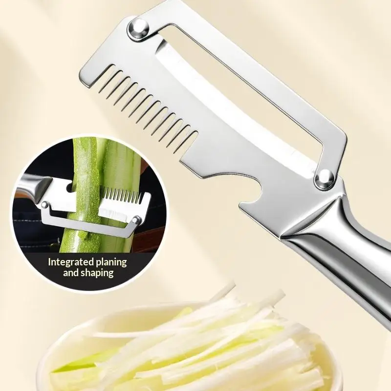 Multifunctional 3-in-1 Stainless Steel Peeler Vegetable & Fruit Slicer Shredder Versatile Kitchen Tool For Peeling Shredding