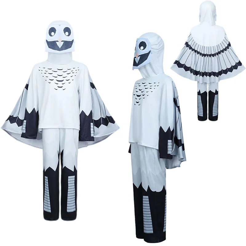 

Anime 99 Nights The Forests Owl Cosplay Costume Polyester Tops Pants Mask Gloves Set Unisex Boy Girl Halloween Carnival Dress Up
