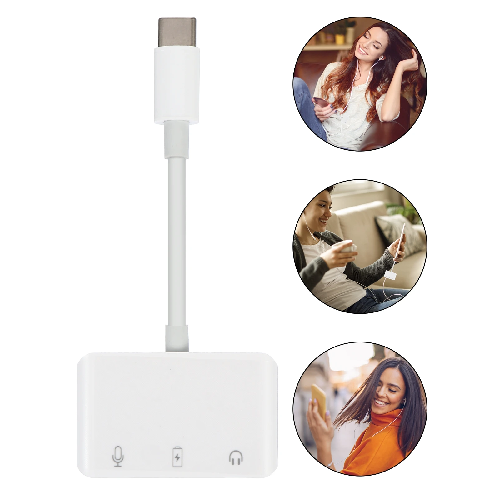 

Type C Adapter USB External Headphone 3.5mm Compact Portable Multi functional Laptops Converter Lightweight Power
