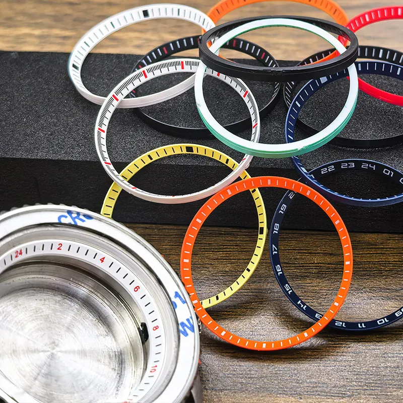 30.5mm Watch Chapter Rings For SKX007 SKX009 SRPD Case Colorful Plastic Inner Ring NH35 NH36 Movement Men's Watch Replace Parts