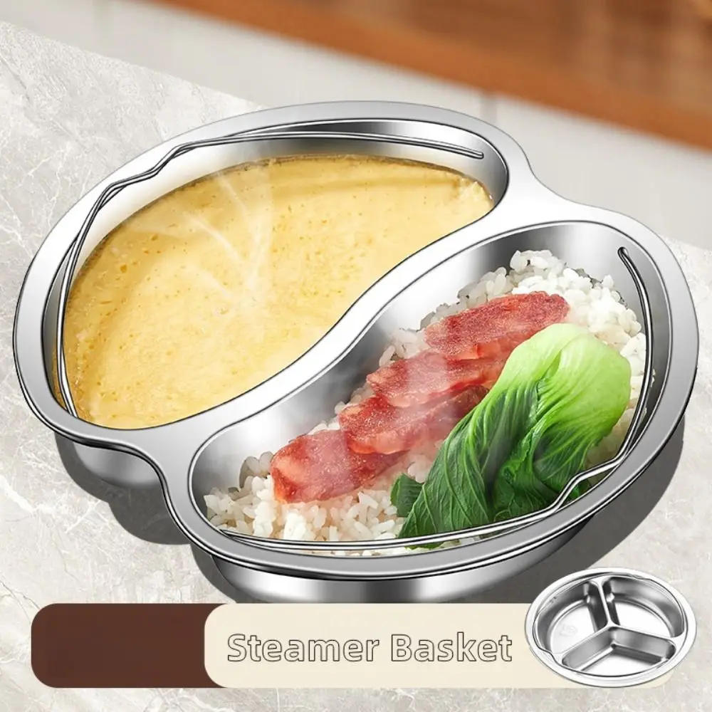 

Reusable Stainless Steel Steamer Basket Stackable with Handle Steamer Plate Cooking Tool Round Steaming Cookware for Kitchen