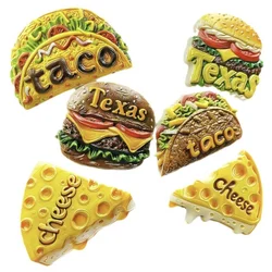 Creative 3d Good Food Cheese Taco Texas Fridge Magnets Decorative Magnetic Refrigerator Stickers