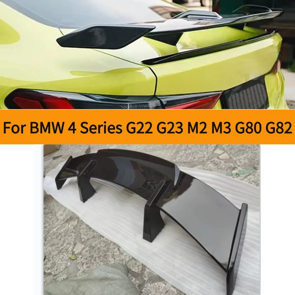 For BMW 4 Series G22 G23 M2 M3M4 M5 G80 G82 Glossy Black/Carbon fiber MP PerFormance Universal Trunk Spoiler Wing racing car Ta