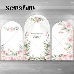 Lady Bridal Shower Wedding Party Arch Backdrop Cover Pink Florals White Veiling Chiara Wall Decor Birthday Party Backgrounds