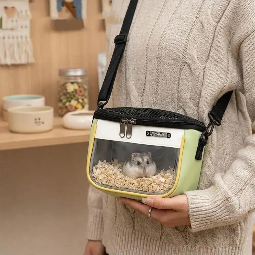 Breathable Pet Carrier Bag Clear View Adjustable Small Pet Carrier Ventilated Lightweight Hamster Carry Bag Outdoor Use