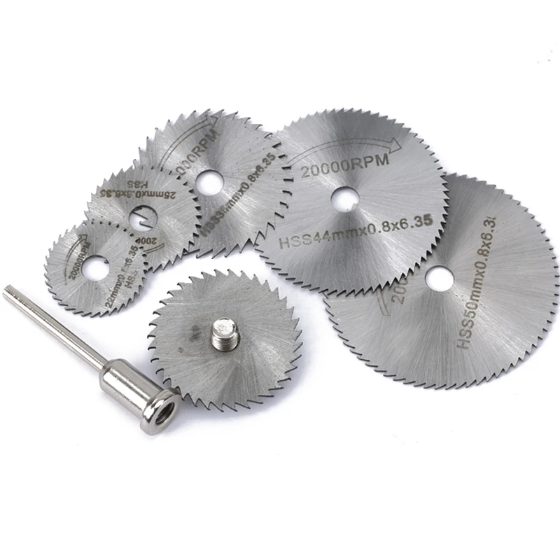 Pisau gergaji pemotong kecepatan tinggi, konektor 6mm 7 buah/set