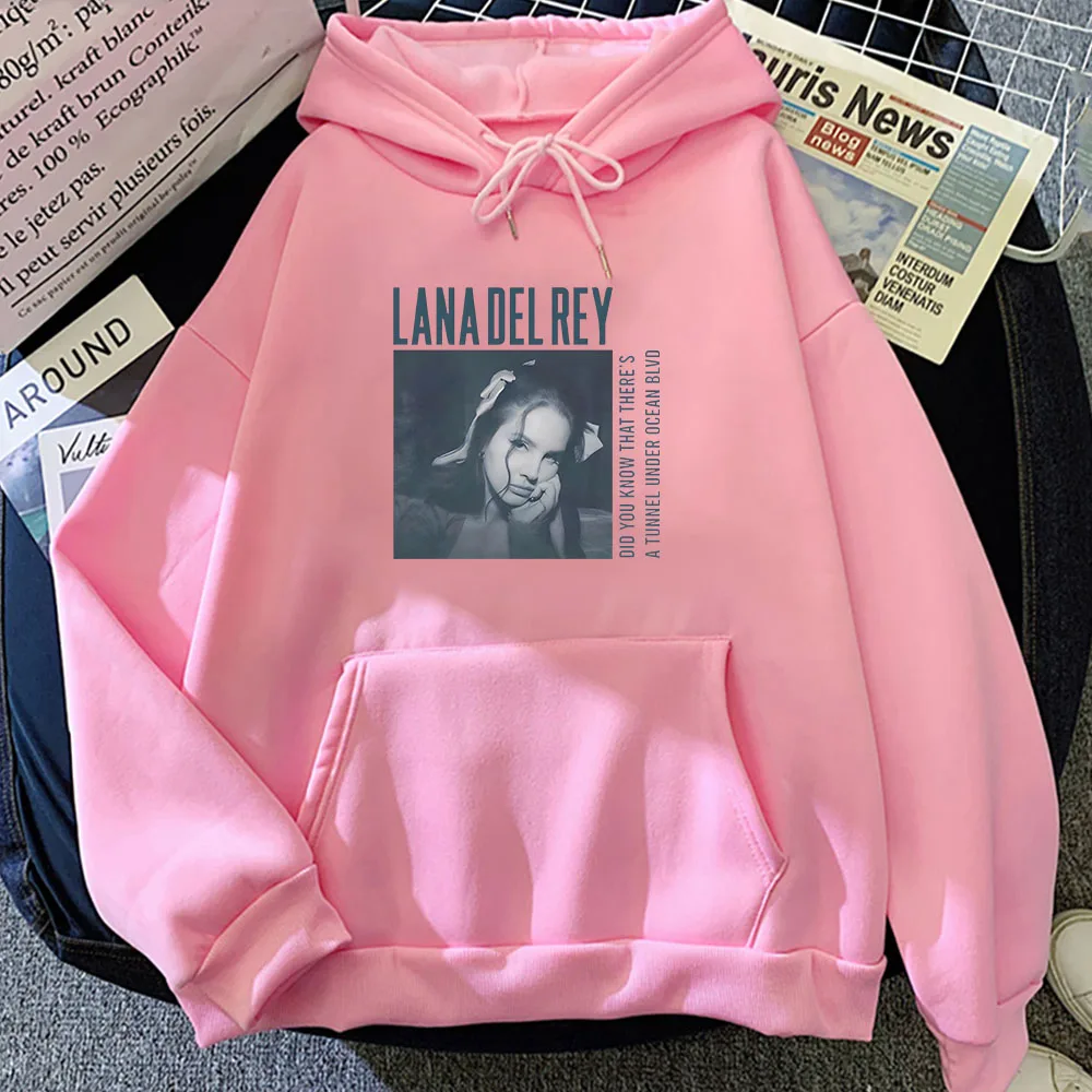 Singer Lana Del Rey Printing Hoodies Graphic Printing Sweatshirt with Hooded Streetwear Casual Men Winter Autumn Pullovers Male