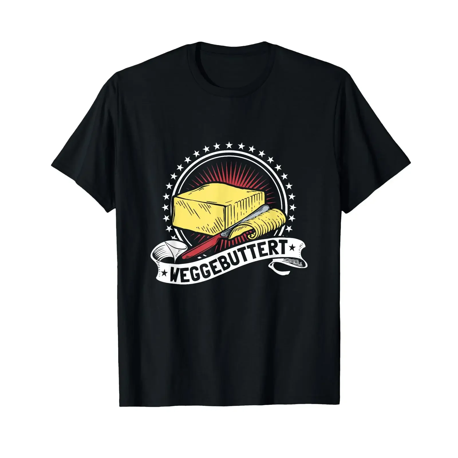 Buttered T Shirt black vintage Washed graphic homme Unisex Comfortable Casual Slightly Stretched Top For Everyday Wear