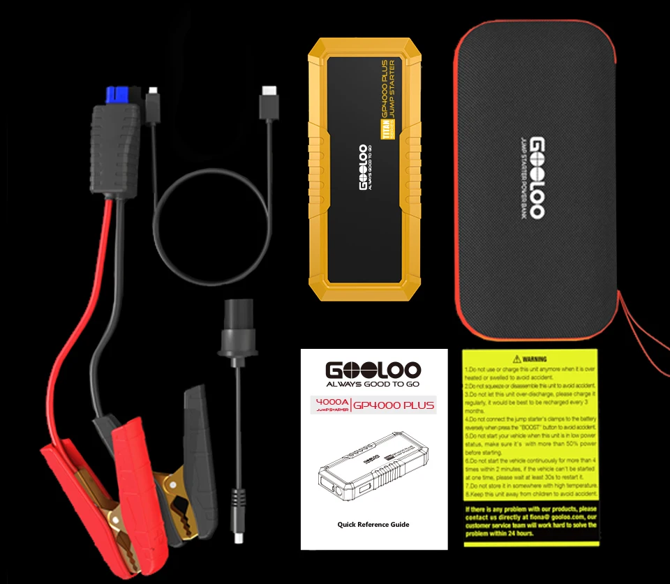 GOOLOO 20000mAh Auto-Starthilfe Powerbank 4000A Auto-Booster-Gerät Ladegerät Batterie Auto-Batterie Notfall-Starthilfe – Detail 15