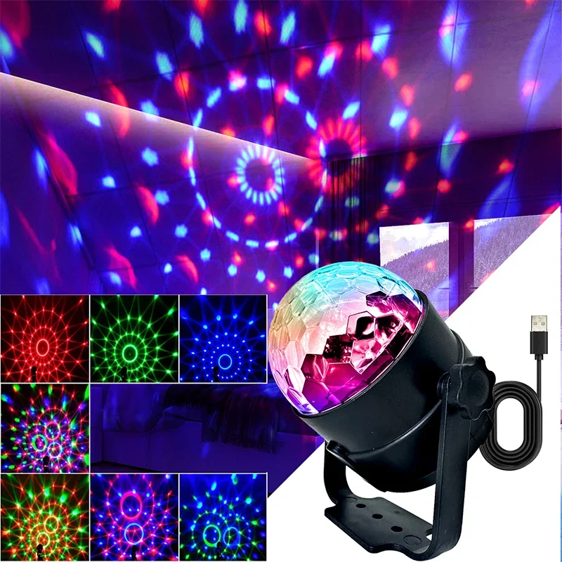 

LED Party Lights stage lights with Remote Control RBG Disco Ball Laser Projector Sound Activated Music Dance Lights