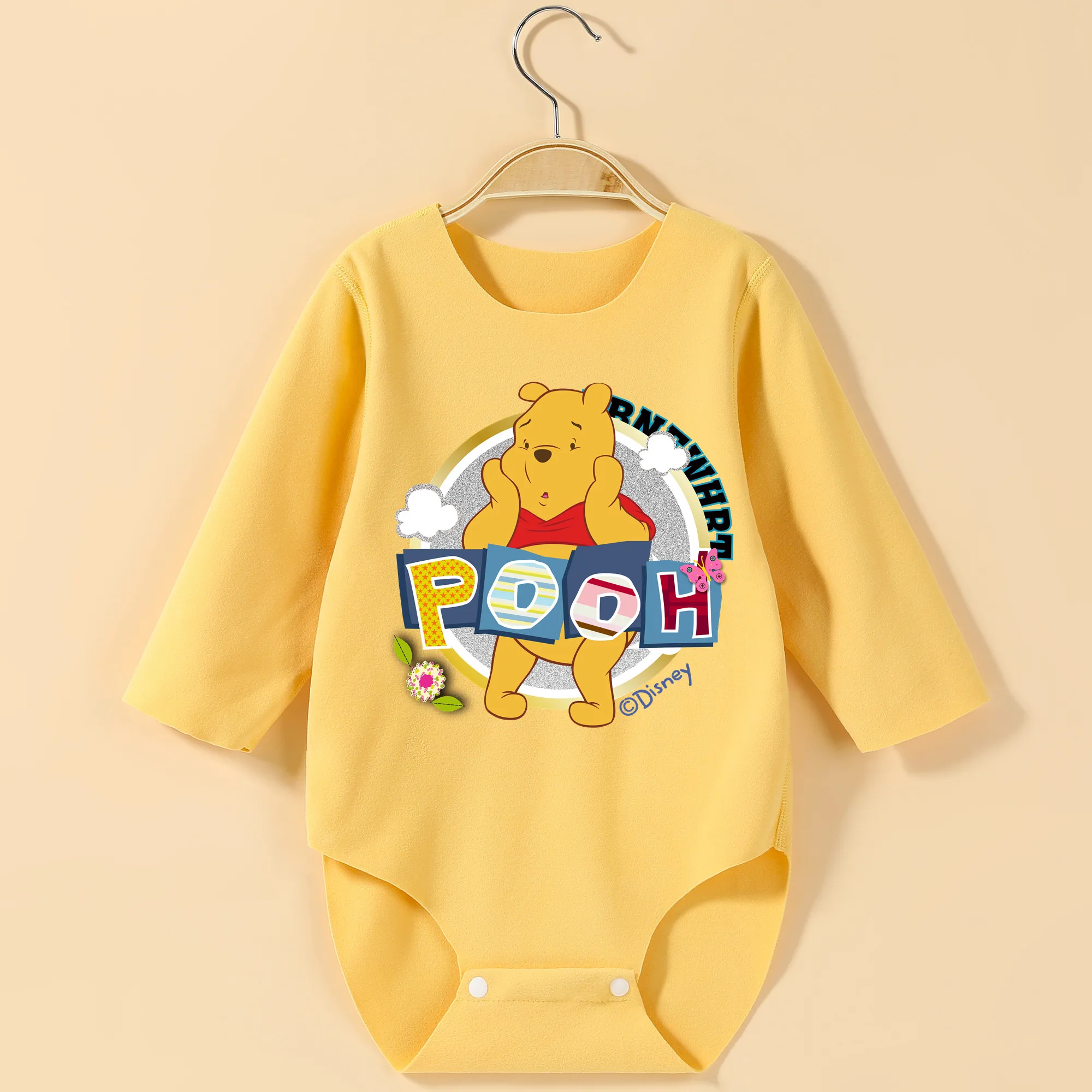 MINISO ويني ذا بوه طويلة الأكمام الطفل ارتداءها رائعة طباعة نيسيي لارتفاع 60-90 سنتيمتر ملابس الطفل بذلة مريحة #1