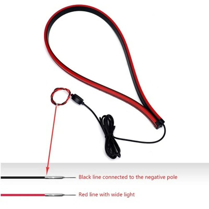 90/100cm Car High-Mount Brake Light Strip with Turn Signal and Driving Light, Universal Flexible LED Decorative Flow Light
