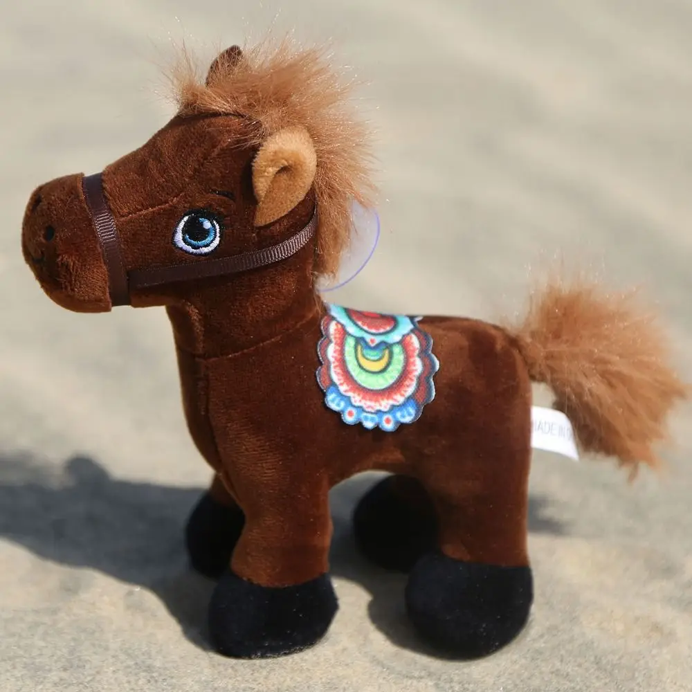 Lindo Animal relleno caballo juguete de peluche suave Año del Caballo zodiaco caballo colgante Adorable caballo Kawaii juguetes de muñecos de peluche