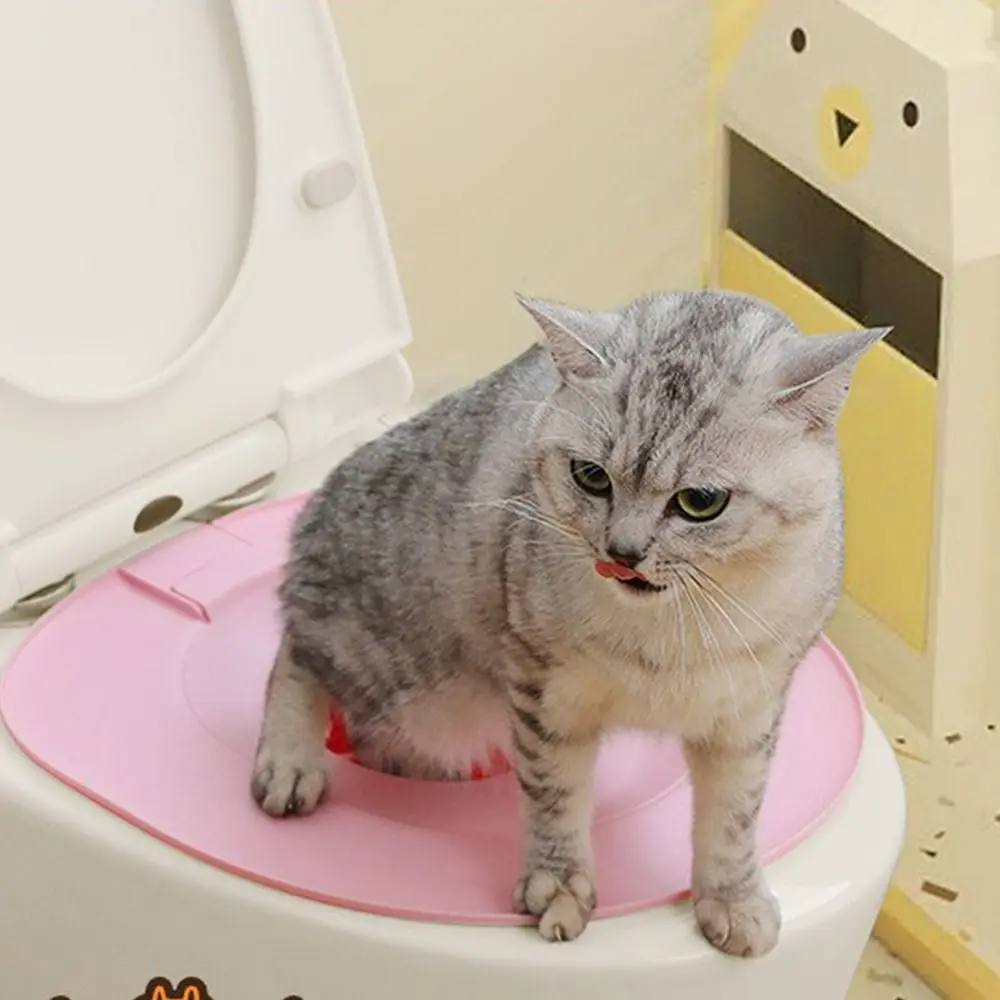Melhor Kit de Treinamento Sanitário para Gatos de Plástico, Tapete Reutilizável para Filhotes e Gatos, Treinador de Sanitário para Gatos, Produto de Limpeza e Treinamento para Animais de Estimação