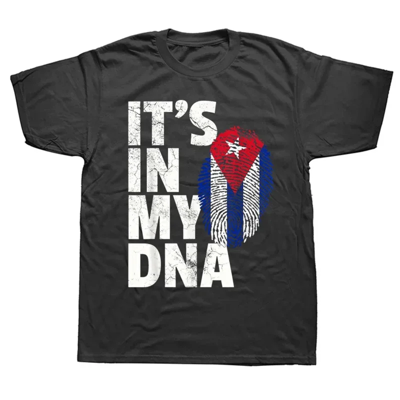 Round Neck Short-Sleeve Fashion Tshirt Clothing Casual Basic T-shirts  Its In My Dna Cuba Flag T Shirt Cuban Tee Tops  harajuku