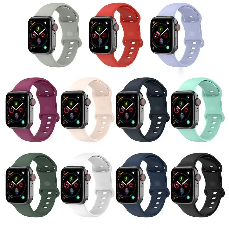 Silicone Correa For Apple Watch series 7 6 5 SE 38 40 42 44mm Bands W37 M36 HW56 I7 IWO7 pro max plus W26 W46 W56 FK88 Smart